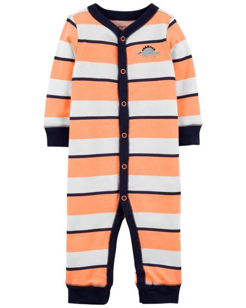 CARTER'S Overal bez nožiček na druky Sleep & Play Orange Stripes chlapec NB, vel. 56