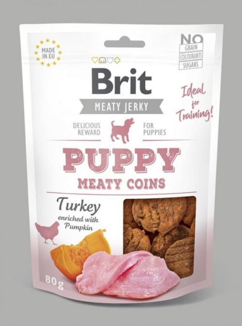Brit Jerky Puppy Turkey Meaty Coins 12x 80g
