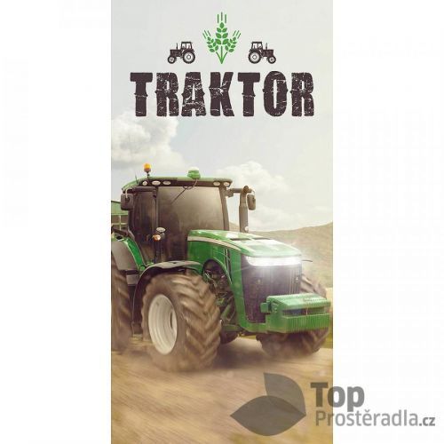 TOP Osuška 70x140 -  Traktor green