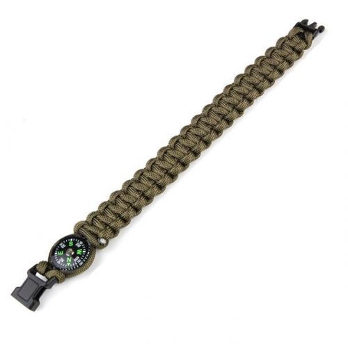 Náramek paracord s kompasem oliv Velikost: 20 cm*