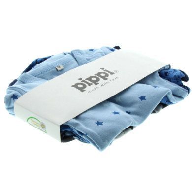 Pippi Body s dlouhým rukávem 4-pack modré