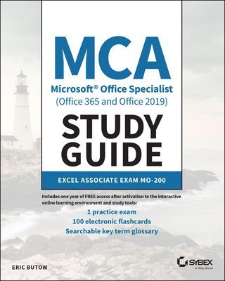MCA Microsoft Office Specialist (Office 365 and Office 2019) Study Guide - Excel Associate Exam MO-200 (Butow Eric)(Paperback / softback)