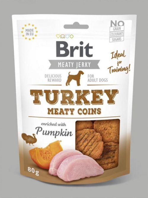 Brit Jerky Turkey Meaty Coins 12x 80g