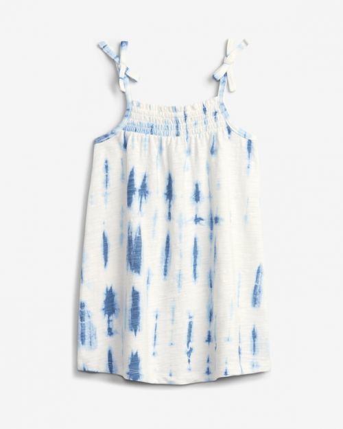 GAP Tie-Dye Smocked Šaty dětské Modrá Bílá