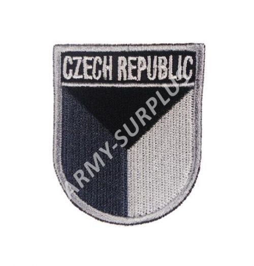 Nášivka AČR CZECH REPUBLIC česká vlajka CZ pilot černobílá šedá suchý zip