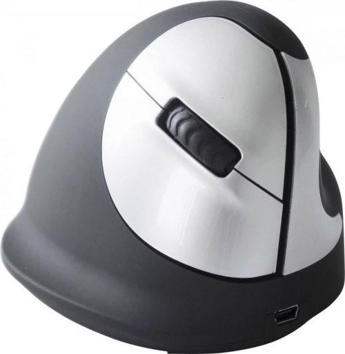 Optická ergonomická myš R-GO Tools RGOHEWL RGOHEWL, ergonomická, černá, stříbrná