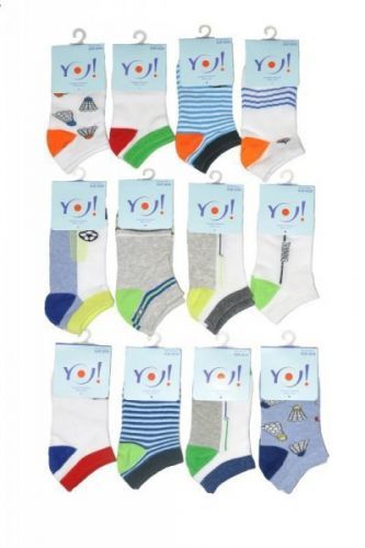 YO! SK 08 Boy 23-30 Chlapecké kotníkové ponožky 23-26 mix barva-mix vzor