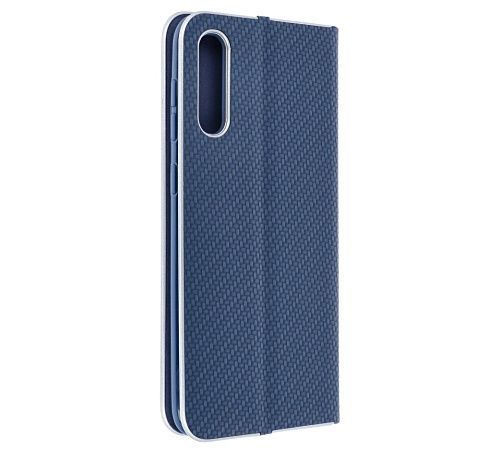 Flipové pouzdro Forcell Luna Carbon pro Xiaomi Redmi Note 10, Note 10S, modrá