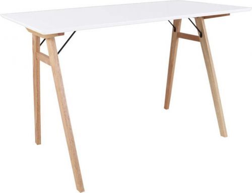 Bílý stůl s hnědýma nohama House Nordic Vojens Desk, délka 120 cm