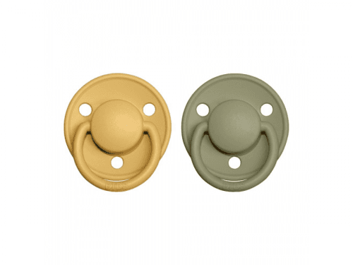 Bibs Dudlíky DE LUX SILIKON Honey Bee/Olive 2ks, one size