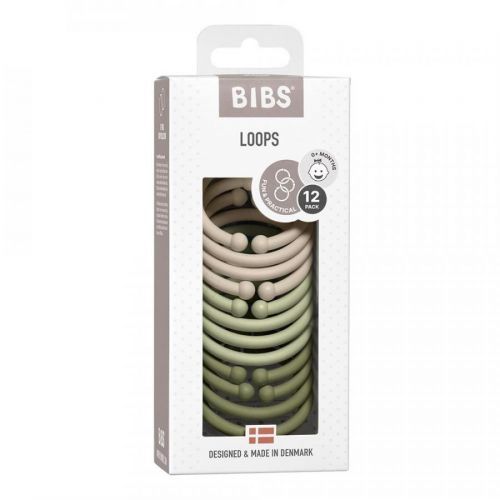 BIBS Loops kroužky 12 ks - Vanilla / Sage / Olive