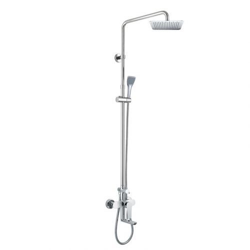 MEREO Nástenná baterie Dita 150mm se sprch.soupravou,otoč.ramínkem, ruční a talíř.sprchou slim 200x200mm CBE60101SDD