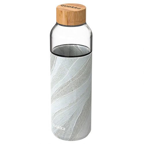 Quokka, Skleněná lahev na vodu Flow, 660 ml, white stone