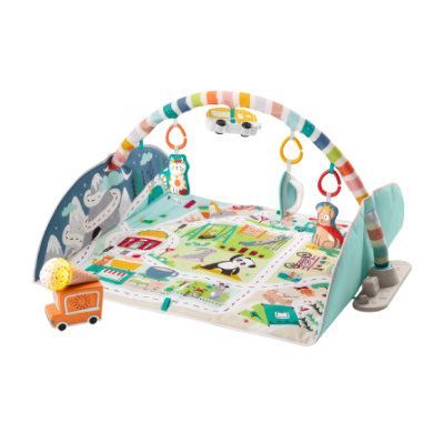 Fisher- Price ® Dobrodružná hrací deka Jumbo s hrací mašlí, dětská deka a hrací koberec