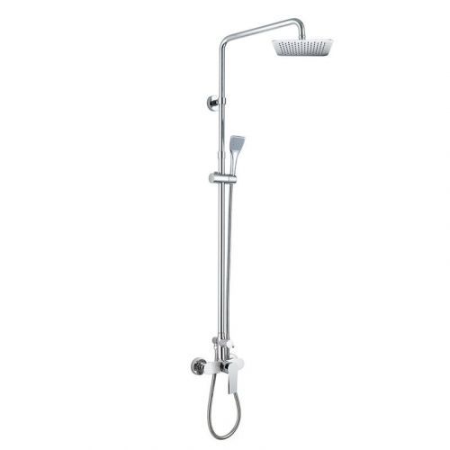 MEREO Nástěnná sprchová baterie Dita 150mm se sprch.soupravou,ruční a talíř.sprchou slim 200x200mm CBE60104SDD