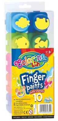 Colorino - prstové barvy s razítky,10 barev