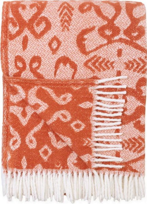 Oranžový pléd s podílem bavlny Euromant Mykonos, 140 x 180 cm