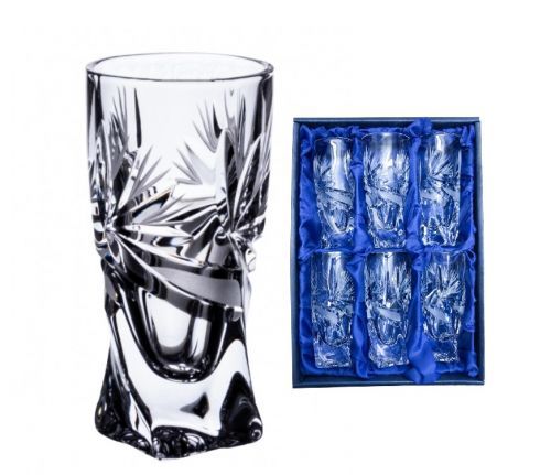 Onte Crystal Bohemia Crystal ručně broušené sklenice na destiláty Quadro Mašle 50 ml 6KS