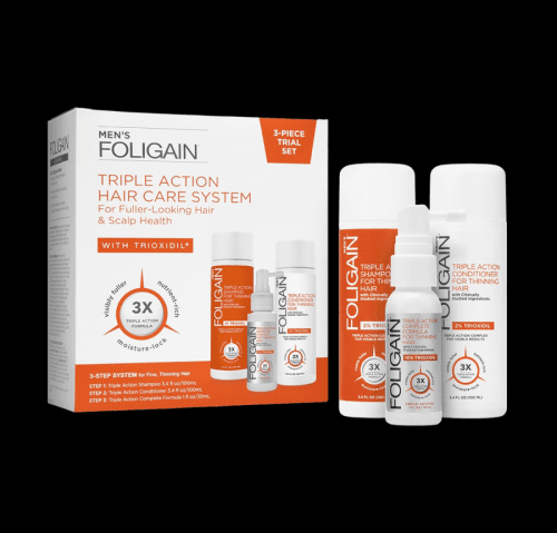 Foligain Triple Action cestovní sada přípravků proti padání vlasů pro muže, 2x 100ml, 1x 30ml