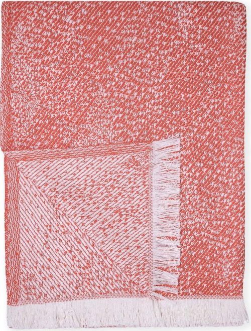 Červený pléd s podílem bavlny Euromant Dotty Diamond, 140 x 180 cm
