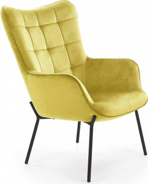 Halmar Křeslo CASTEL - hořčicová/černá