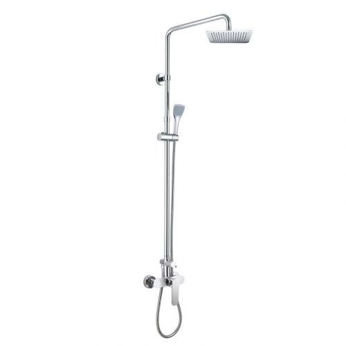 MEREO Nástěnná sprchová baterie Mada 150mm se sprch.soupravou,ruční a talíř.sprchou slim 200x200mm CBE60104SDM