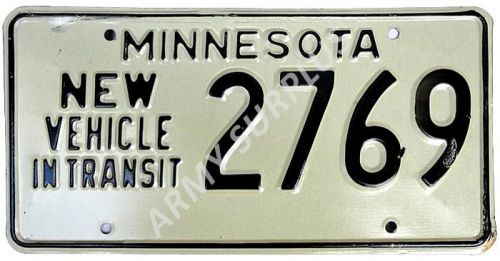 Poznávací značka na auto (License Plates) USA Minnesota new vehicle