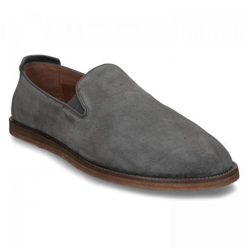 Šedá pánská kožená slip-on obuv