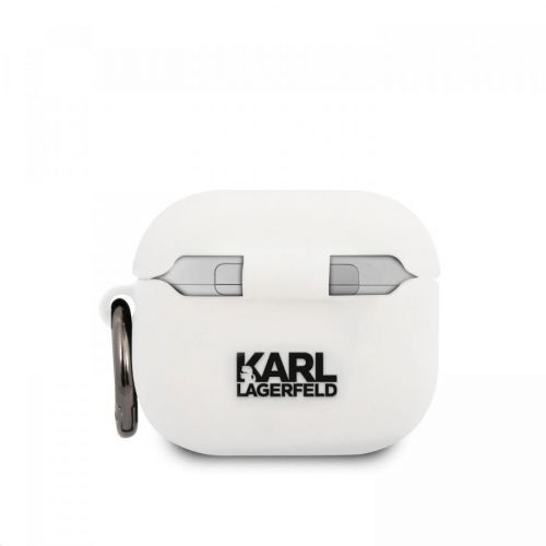 Karl Lagerfeld Choupette Head silikonový kryt KLACA3SILCHWH pro Airpods 3, bílá