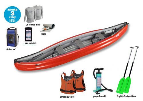 Gumotex Scout Standart SET 2 kanoe (v ceně 2x pádla, 2x vesta, 2x triko, pumpa, vak, lepení) + sleva 1500,- na příslušenství