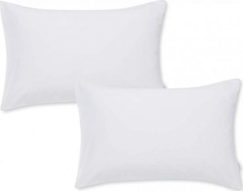 Sada 2 bílých povlaků na polštář z bavlněného saténu Bianca Standard, 50 x 75 cm