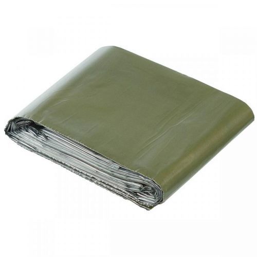 Nouzová záchranná deka - alu fólie MFH® – Zelená / stříbrná (Barva: Zelená / stříbrná)