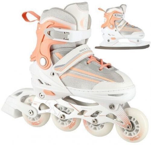 Nils Extreme Roller Skates NH18190 2in1 White/Pink (34-38)