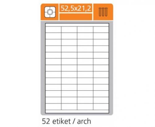 Print etikety A4 PLUS pro laserový a inkoustový tisk - 52,5 x 21,2 mm (52etiket/ arch)