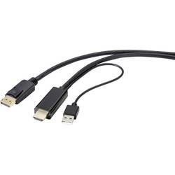 HDMI kabel Renkforce [1x HDMI zástrčka - 1x zástrčka DisplayPort] černá 1.00 m