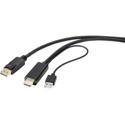 HDMI kabel Renkforce [1x HDMI zástrčka - 1x zástrčka DisplayPort] černá 2.00 m