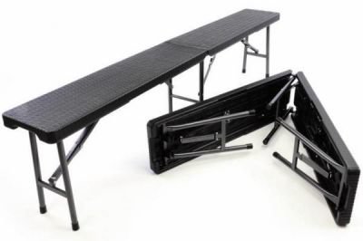 Sada 2 skládacích zahradní lavic v ratanovém designu - 180 x 25 cm
