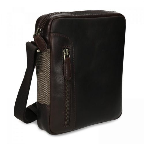Hnědá pánská kožená brašna