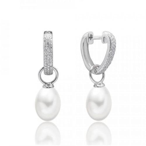 Stříbrné náušnice ALMA s přírodní bílou perlou - GRP18110EW