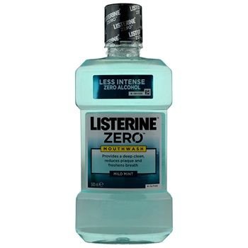 Listerine Zero ústní voda bez alkoholu příchuť Mild Mint (Mouthwash - Alcohol Free) 500 ml