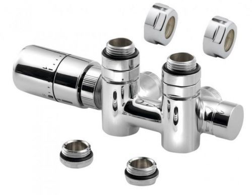 SAPHO TWIN COMBI připojovací sada ventilů termostatická pro středové připojení 50mm,levý, Chrom CP5012S