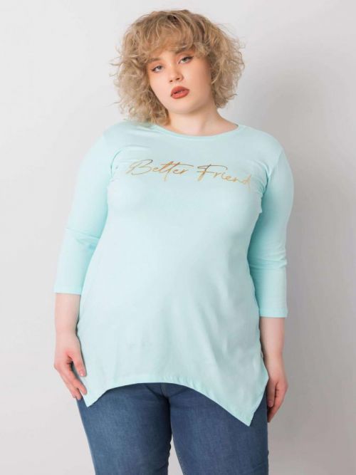 SVĚTLE MODRÉ DÁMSKÉ TRIČKO S NÁPISEM RV-BZ-6230.05X-BLUE Velikost: ONE SIZE