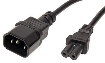 Kabel síťový prodlužovací 2pinový, IEC320 C14-C7, 2m, černý