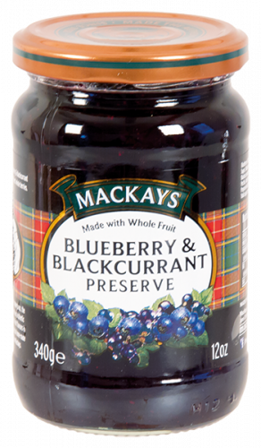 Blueberry and Blackcurrant Preserve - Džem z borůvek a černého rybízu 340g Mackays