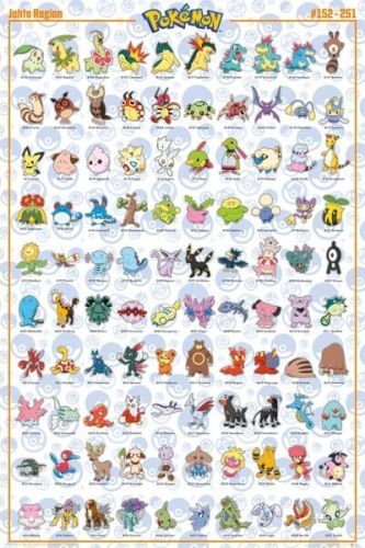 GB EYE Plakát, Obraz - Pokemon - Johto Pokemon, (61 x 91.5 cm)
