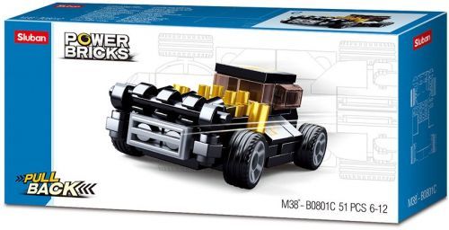 Sluban Power Bricks M38-B0801C natahovací autíčko černé