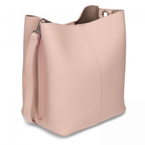 Růžová dámská kabelka s prošitím