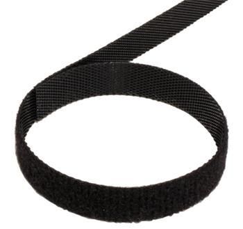 VELCRO Stahovací páska 10mm, suchý zip, 25m, černá