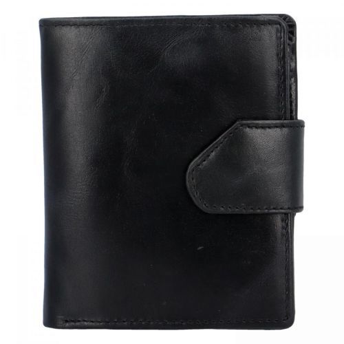 Pánská lesklá kožená peněženka černá - Tomas 75VO černá