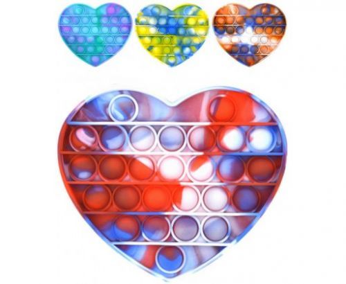 Hra Pop It antistresová Bubble Pops silikon srdce vícebarevný *SPOLEČENSKÉ HRY*